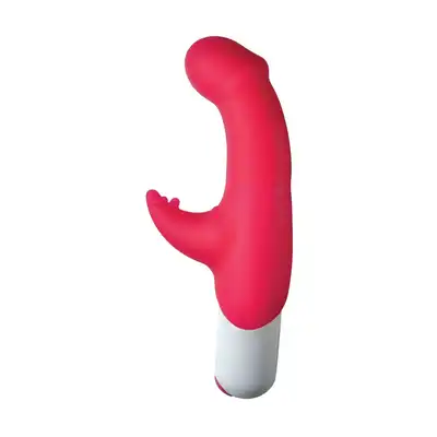 Stoys - Ashley Silicone Vibrator. Czerwony wibrator z króliczkiem. Świetna stymulacja punktu G. Mega Sale!
