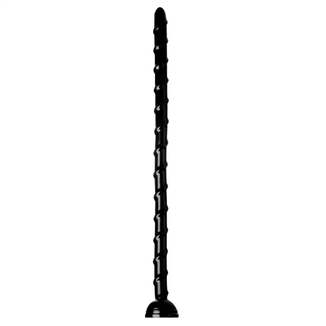 Hosed - Swirl Hose 46cm. Wielkie i giętkie, czarne mega dildo. Mocna przyssawka i extra dawka emocji.