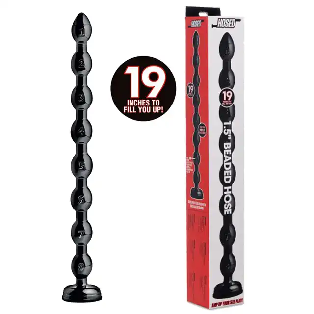 Hosed - Beaded Anal Snake. Mega wielkie czarne dildo 51 cm. Wielki emocje. Mocna przyssawka. Elastyczne.