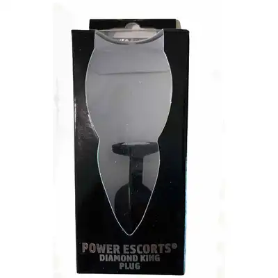Plug-Diamond King Butt King - Silicone Black Medium Clear