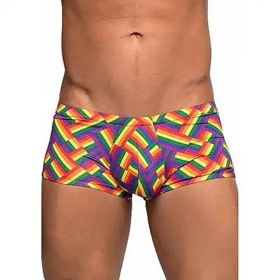 Male Power - Mini Short Print L. Bokserki w tęczowy wzór 
