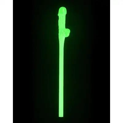 LoveToy - Jokes &amp; Parties Glow Willy - zestaw słomek w kształcie penisa, świecą w ciemności!