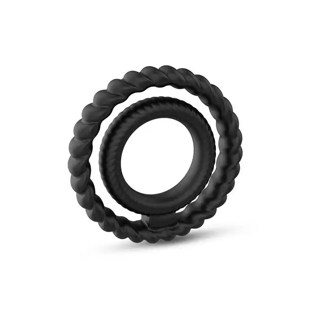 Dorcel - Dual Ring - Cock Ring- Black - podwójny ring na penisa. Mocna erekcja gwarantowana!