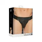 Ouch! - Plain Front With Zip Jock - Elegancki Jockstrap. S/M - Czarna. Fetish Brand of the Year. Ostatnia sztuka!