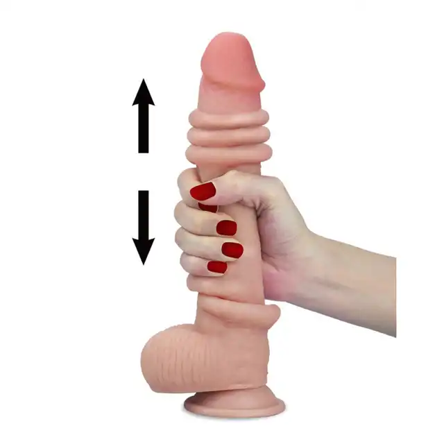 Love Toy - 9 Inch Sliding Skin Dildo. Inowacyjne dildo z ruchomą skórą. Profesjonalne. Jak żywy penis.