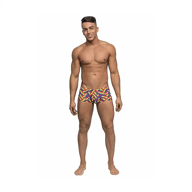 Male Power - Mini Short Print L. Bokserki w tęczowy wzór 