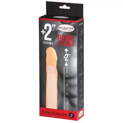 Malestation - Penis Extender 2. Realistyczna miękka nakładka przedłużająca penisa o 5 cm 