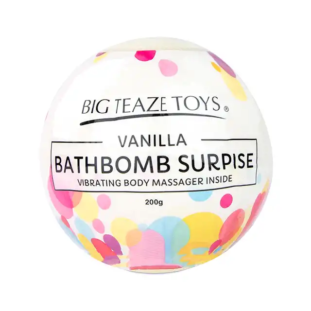 Big Teaze Toys - Bath Bomb Surprise. Pachnąca wanilią kulka soli do kąpieli z ukrytym wewnątrz wibratorem. Extra prezent.