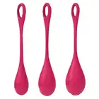 Satisfyer - Yoni Power 1 Red - zestaw kulek Gejszy. Ultra przyjemny silikon medyczny