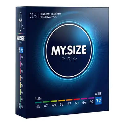 My.Size Pro - 72 mm 3 szt. Powiększane prezerwatywy z czystego lateksu VYTEX