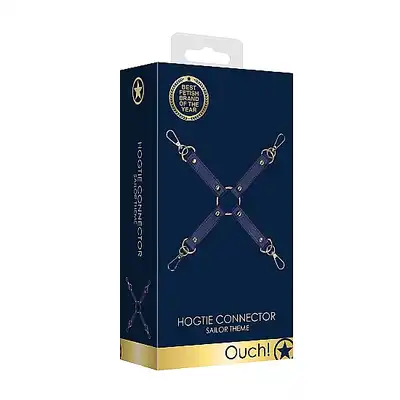 Ouch! -  Hogtie Connector Sailor Blue. Krzyżak do wiązania z extra motywem marynarskim. Ostatnia sztuka!