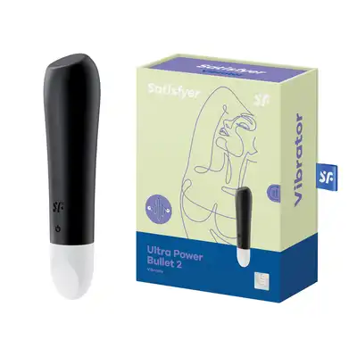 Satisfyer - Ultra Power Bullet 2 Black - mini wibrator o silikonowym wykończeniu. Mocne wibracje