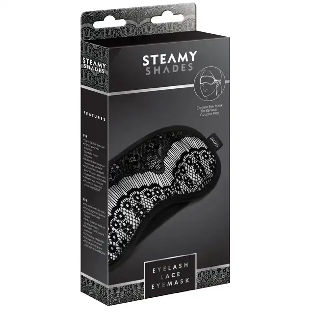Steamy Shades - Eyelash Lace Eyemask - satynowa, miękka opaska na oczy. Luksus i jakość