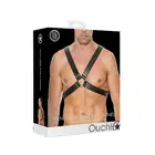 Ouch! - Men's Large Buckle Harness - Elegancki męski harness.  One Size - Czarny. Fetish Brand of the Year. Ostatnia sztuka!