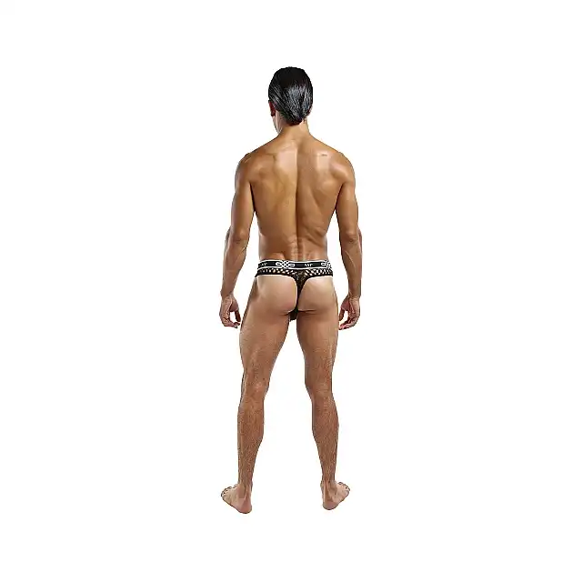 Male Power - Lo Rise Thong Black L/XL. Seksowne męskie slipki z eksponujące pośladki 