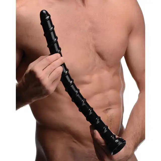 Hosed - Swirl Hose 46 cm Black Dildo. Mega długie giętkie dildo z przyssawką. Extra stymulacja.