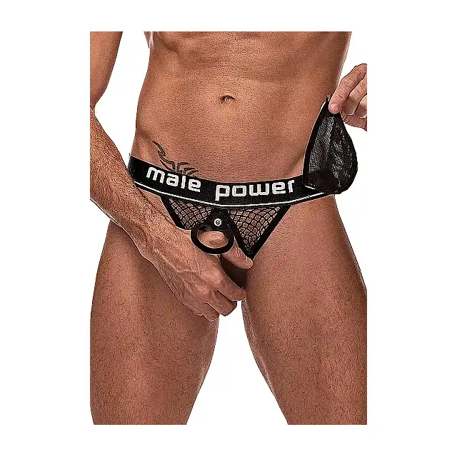 Male Power - "Cock Pit" Cock Ring Jock L. Seksowne slipy podkreślające pośladki 