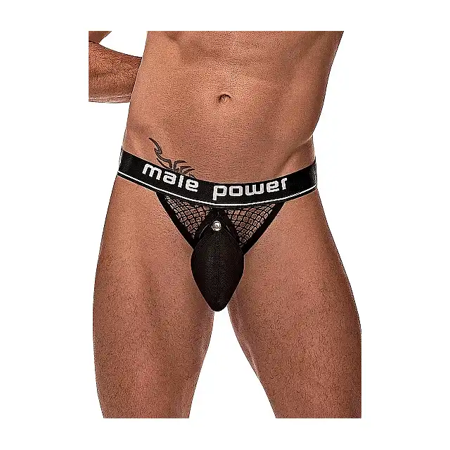 Male Power - "Cock Pit" Cock Ring Jock L. Seksowne slipy podkreślające pośladki 