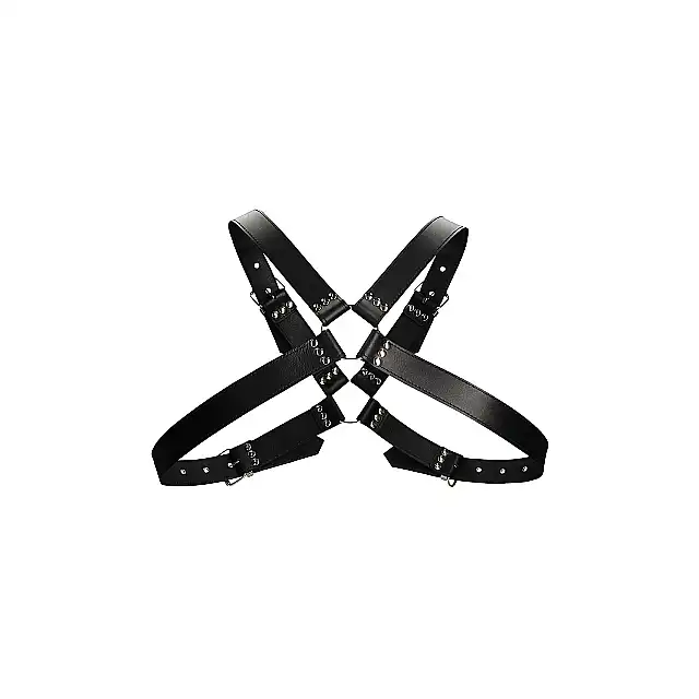Ouch! - Men's Large Buckle Harness - Elegancki męski harness.  One Size - Czarny. Fetish Brand of the Year. Ostatnia sztuka!