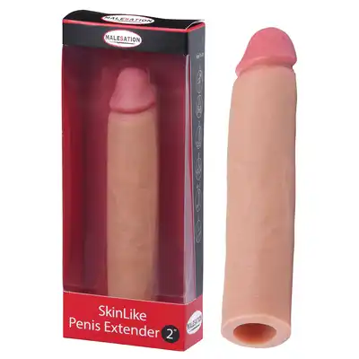 Malestation - SkinLike Penis Extender 2. Realistyczna teksturowana  nakładka przedłużająca penisa o 5 cm 