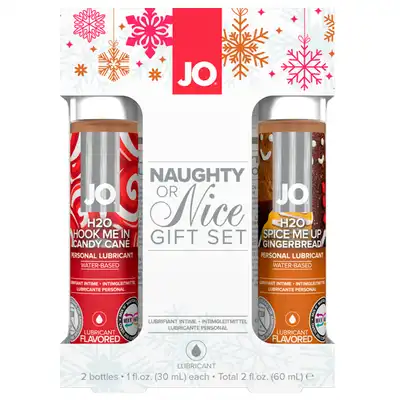 System Jo - H2O Naughty Or Nice 2 x 30 ml. Lubrykanty smaku korzennego piernika i laski cukrowej 
