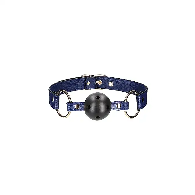 Ouch! - Breathable Ball Gag Sailor Blue. Marynarski knebel z otworkami do oddychania 