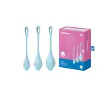 Satisfyer - Yoni Power 2 Light blue - zestaw kulek Gejszy. Ultra przyjemny silikon medyczny. Mega Sale!