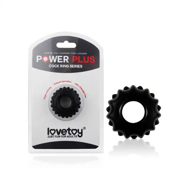 LoveToy - Power Plus Flexible Cock Ring - silikonowy ring na penisa, czarny, dłuższa erekcja, niesamowita przyjemność 