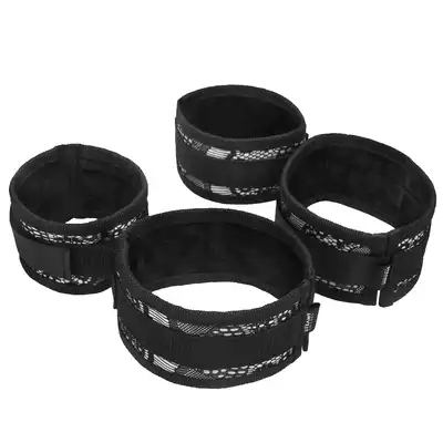Steamy Shades  - Wrist To Ankle Cuffs - połączone kajdanki na nadgarstki i kostki, ostra sesja BDSM