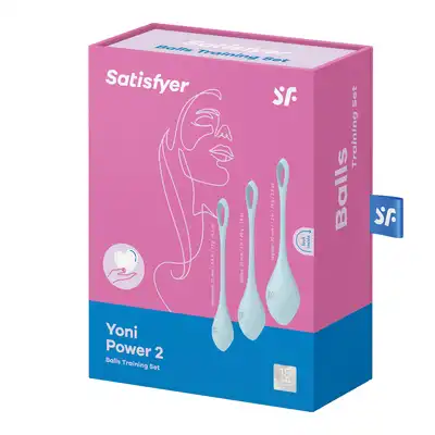 Satisfyer - Yoni Power 2 Light blue - zestaw kulek Gejszy. Ultra przyjemny silikon medyczny. Mega Sale!