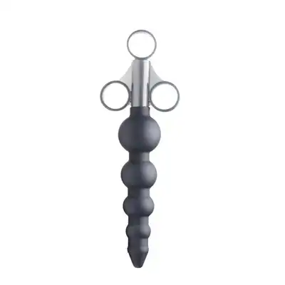 Master Series - Beaded Shooter. Silikonowy aplikator strzykawka analna z koralikami  19,5 cm