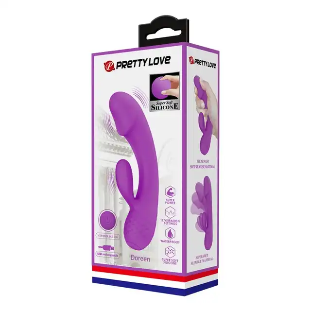 Pretty Love - Doreen USB. Fioletowy silikonowy wibrator do punktu G. Mega 12 trybów wibracji