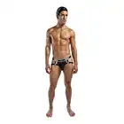 Male Power - Jock Ring Black L/XL. Seksowne slipki z metalowymi kółkami oraz otwartym tyłem 