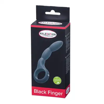 Malestation - Black Finger. Dildo o ergonomicznym kształcie z wygodnym uchwytem 