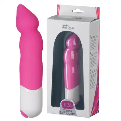 Stoys - Tessa  Silicone Vibrator. Różowy wibrator z końcówką do stymulacji punktu G. 12 trybów 