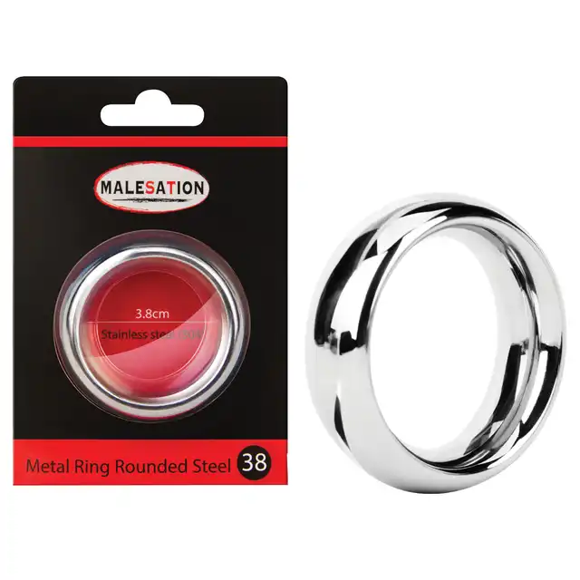 Malestation - Metal Ring Rounded 3,8 cm. Wysokiej jakości ring ze stali nierdzewnej w odcieniu srebrnym 