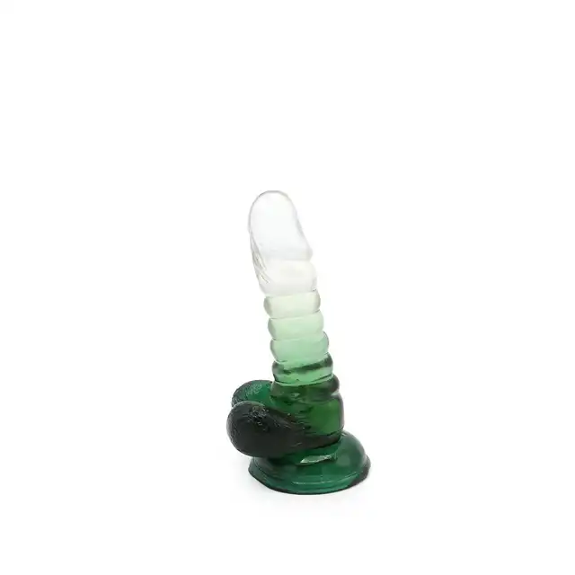 Kiotos Cox Color 01 - Clear - Green - dwukolorowe dildo, mocna przyssawka. Gwarancja jakości
