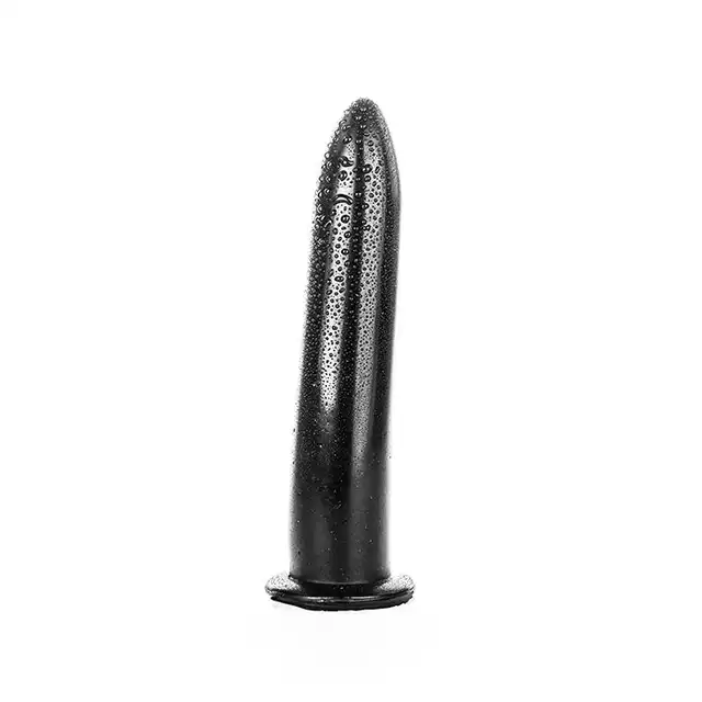 All Black - Dildo AB 06. Gładkie  czarne klasyczne dildo z PVC 20 cm długości 