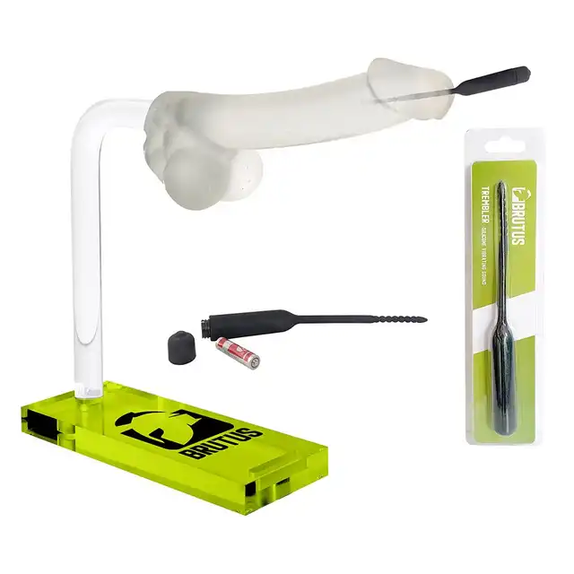 Brutus - Trembler Vibrating. Silikonowy teksturowany dilator z mocnymi wibracjami 