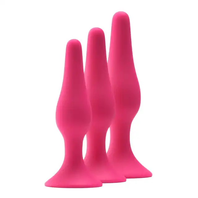 Dream Toys - Flirts Curved Anal Training Kit Pink. Różowy zestaw wtyczek analnych. Perfekcyjny trening połączony z czystą przyjemnością!