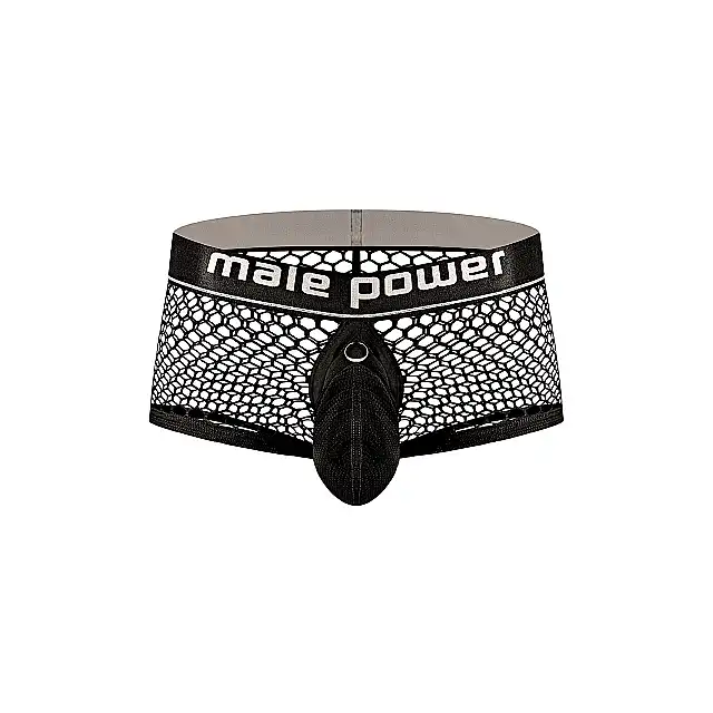 Male Power - `Cock Pit` Mini Cock Ring. Siateczkowe bokserki z ringiem na penisa rozmiar L