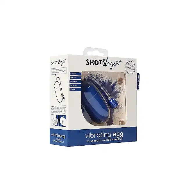 Shots Toys - Blue Vibrating Egg. Wibrujące jajeczko, 10 programów.  Megamocne 12 000 obrotów na minutę! Ostatnia sztuka!