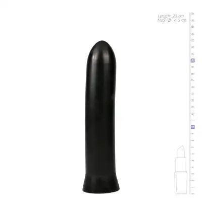 All Black - Dildo AB07 22,5 cm - gładkie, klasyczne czarne dildo. 22,5 cm przyjemności
