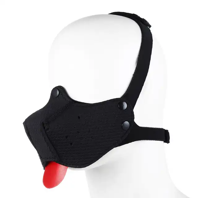 O-Products - Neoprene Puppy Dog Mouth Mask. Efektowna maska-kaganiec w formie psiego pyska z językiem 