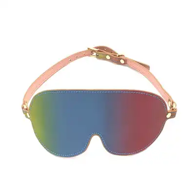 O-Products - Blindfold Rainbow. Fenomenalna tęczowa opaska na oczy ze skóry wegańskiej 