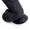 Kiotos Cox -  Black 002 - grube, czarne realistyczne dildo. Mocna przyssawka!