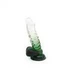 Kiotos Cox Color 02 - Clear - Green - dwukolorowe dildo, mocna przyssawka. Gwarancja jakości