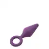 Dream Toys - Flirts Pull Plug Medium Purple. Średni nieziemsko uroczy, fioletowy korek analny. Pierścień na palec.