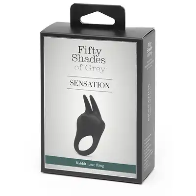 Fifty Shades of Grey - Sensation Vibrating Rabbit Love Ring - wibrujący pierścień na penisa. Elegancja i przyjemność