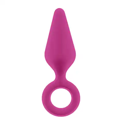 Dream Toys - Flirts Pull Plug Small Pink. Mały nieziemsko uroczy, różowy korek analny. Pierścień na palec.